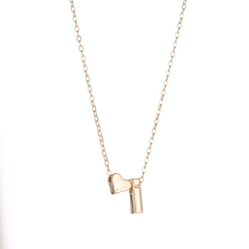 Necklace, delicate choker with initial in gold or silver