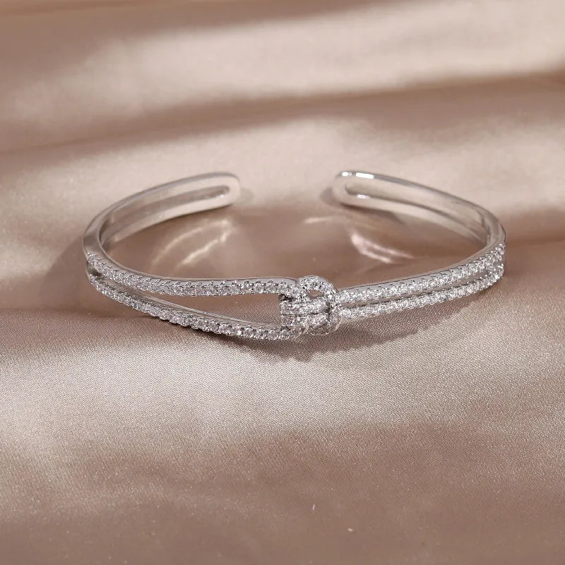 14k gold plated adjustable bracelet with zirconia