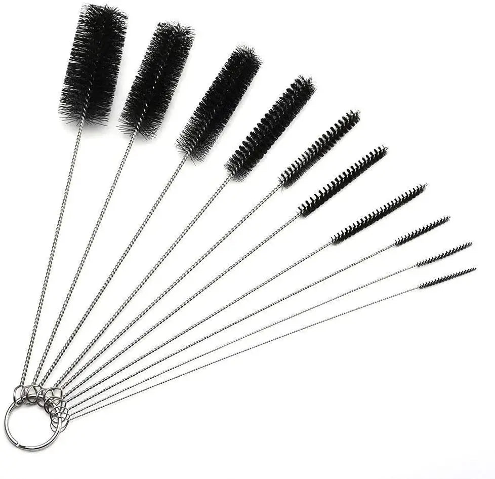 Stainless steel cleaning brush for tubes, keyboards, reusable straws, baby bottles
