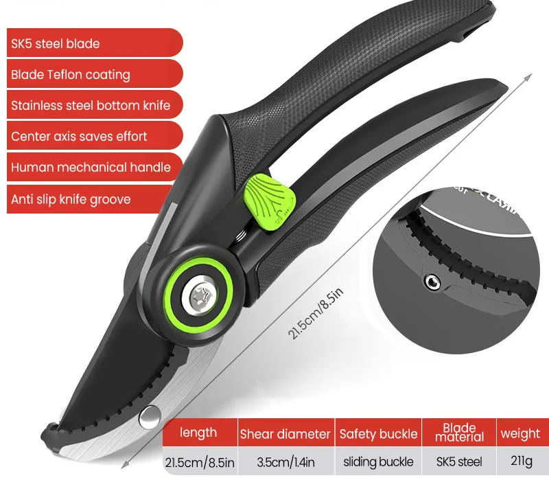 Folding Pruning Shears with Hand Protection