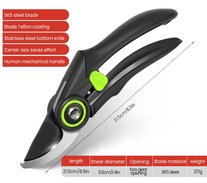 Folding Pruning Shears with Hand Protection
