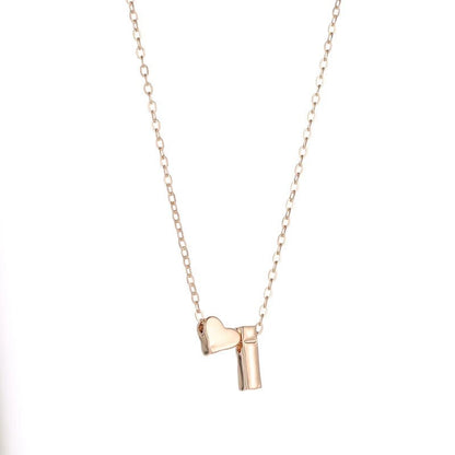 Necklace, delicate choker with initial in gold or silver
