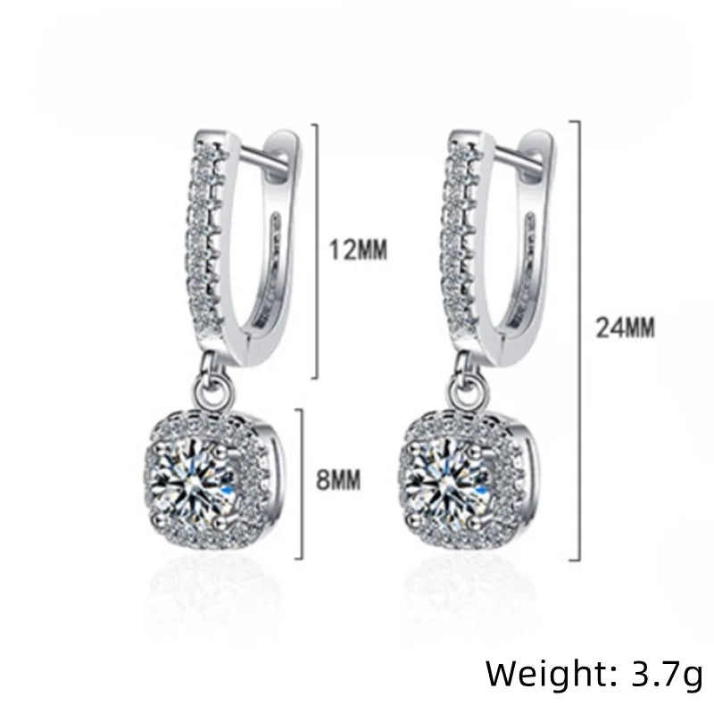 925 Sterling Silver Hoop Earring with Diamonds