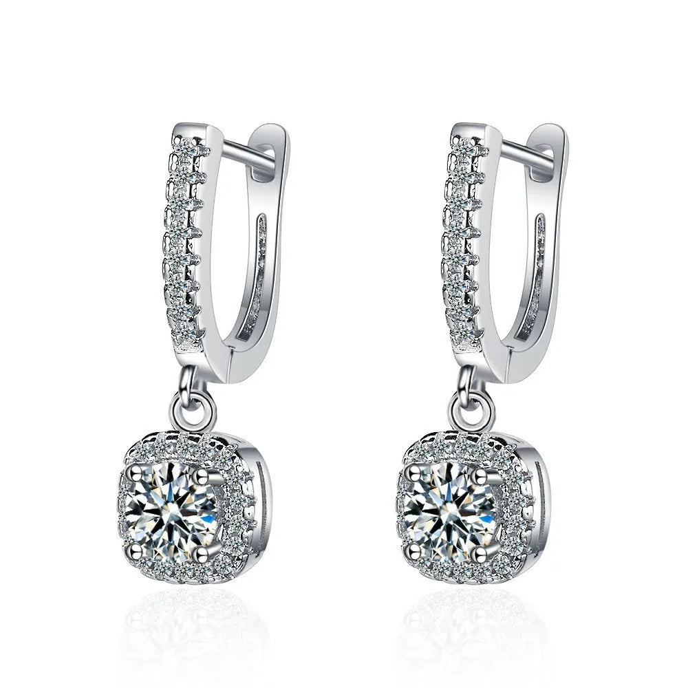 925 Sterling Silver Hoop Earring with Diamonds